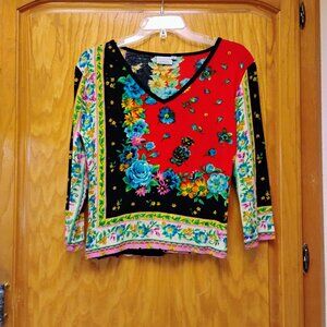 Gorgeous Sutton Studio beaded & sequin 100% cotton top size S